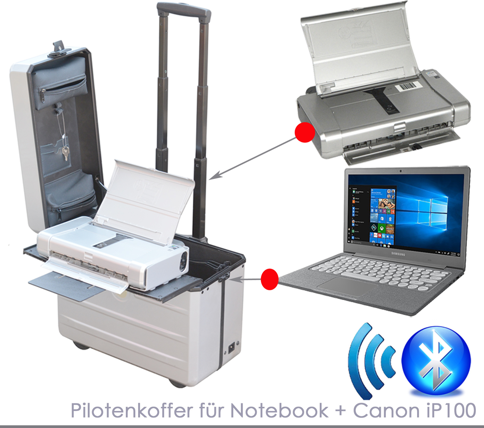 Parat Tron-X Case Trolley for 43cm Notebook + Holder for Canon Pixma IP100