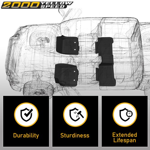 Floor Mats Liners TPE Fit For 2013-2018 Dodge Ram Truck Crew Cab All Weather - Picture 8 of 12