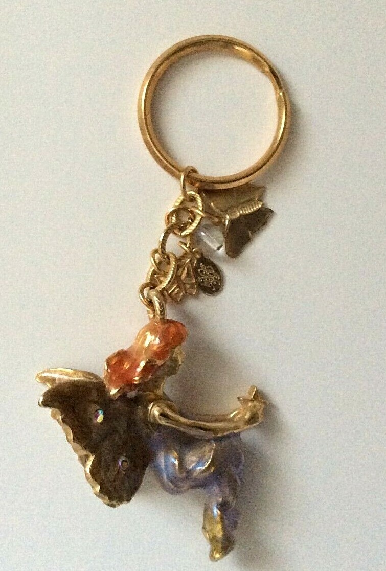KIRKS FOLLY ENAMELED FAIRY KEY RING/BAG CHARM Gem