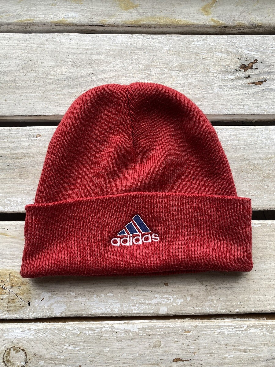 【U LAN】Elssi Dia Beanie ADIDAS Y2K RED EMBROIDERED LOGO BEANIE HAT Adult OS | eBay