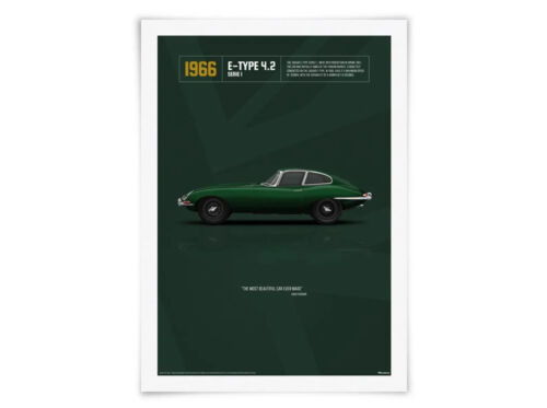 Jaguar E-Type British Racing Green - Autoposter - Bild 3 von 4