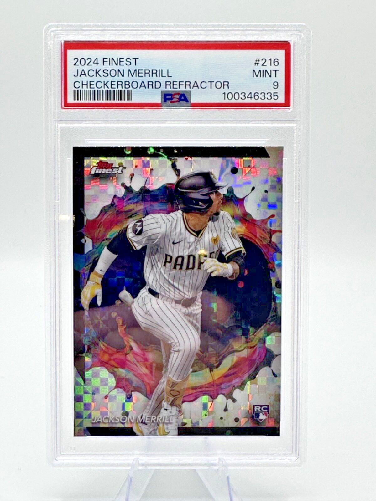 2024 Topps Finest Jackson Merrill Checkerboard Refractor #216 PSA 9