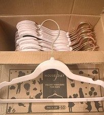 60 Pack Pink Velvet Kids Clothes Hangers Non Slip Flocked Felt w/ Gold Hook
