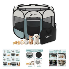 Dog Cat Playpen Indoor Outdoor Portable Pet Enclosure Kennel Small Animal Cage