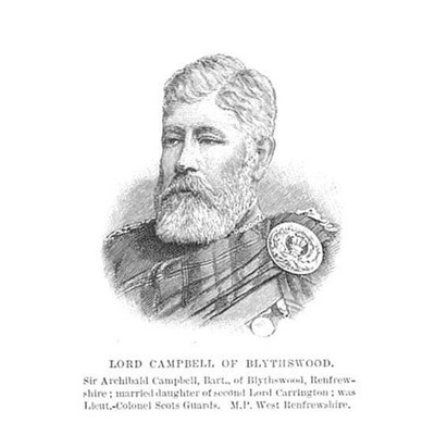 SIR ARCHIBALD CAMPBELL von Blythswood Abgeordneter für West Renfrewshire antiker Druck 1892