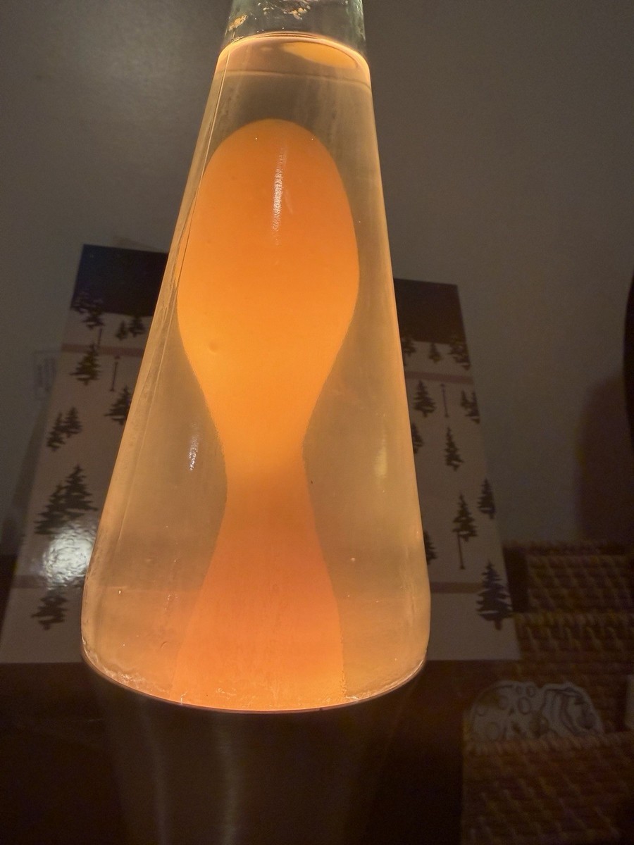 新品E.B Hook Eight lavalava Vintage Yellow Vintage 1996 Lava Lite Lamp Yellow on Silver Base. Missing Top