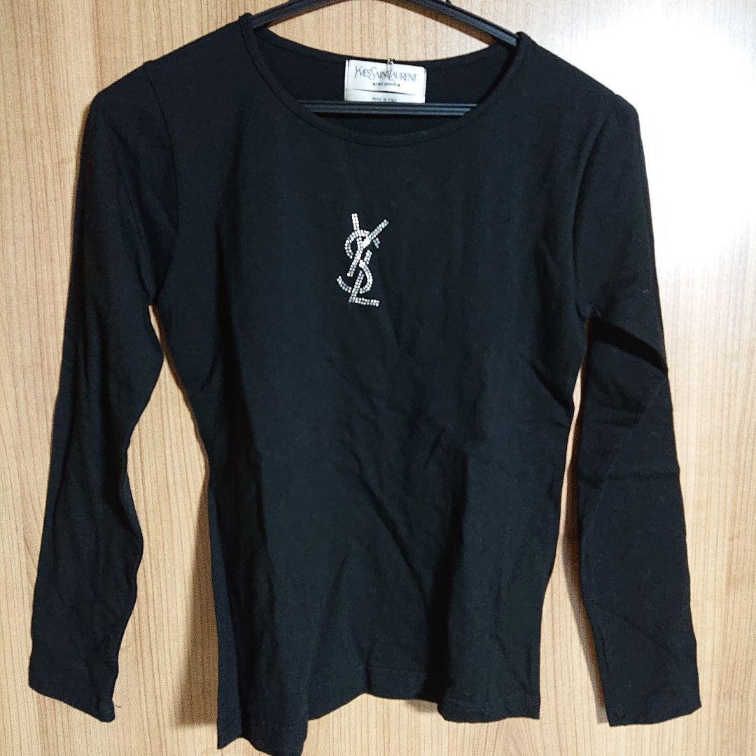 Autentica T shirt Yves Saint Laurent manica lunga colore nero taglia M donna