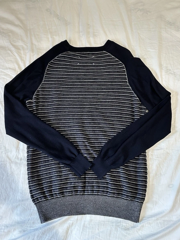 Maison Margiela Navy Striped Cardigan Size L - Image 2 of 4