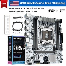 X99 Micro ATX Server Workstation White Motherboard LGA 2011-3 4x DDR4 PCIE 3.0