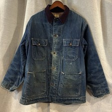 Vintage  60s Penney  s Big Mac Denim Chore Jacket Blanket Lined Large Made In USA