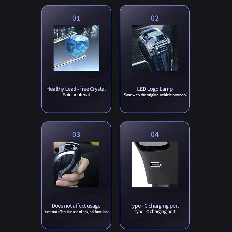 Crystal Car Gear Shift Knob Shifter Head W/ LED For Honda CIVIC Odyssey CR-V - Изображение 4 из 4