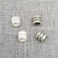 10 pièces de petites perles design superposées en argent sterling 925 entretoise