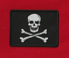 3.5" Hook Morale Patch Classic Jolly Roger Pirate Flag Navy NEW USA