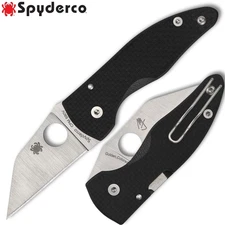 Spyderco MicroJimbo Sprint Run CPM-S90V Plain Blade Carbon Fiber Handles C264CFP