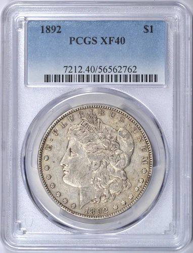 1892-P MORGAN SILVER DOLLAR PCGS XF40