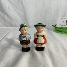 Goebel Hummel Alpine Boy Girl Salt And Pepper Shakers, Made In Germany/Bavaria