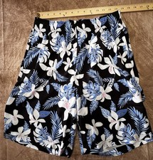 Mens Blue Floral Tropical Swim Shorts Trunks Bathing Suit Small NWT