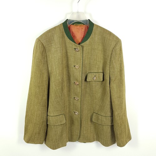 Habsburg Janker Magarethe women's size 46 green linen costume jacket blazer