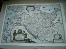 Schleswig Holstein, anno 1649, altkolorierte Landkarte Petersen, Mejer, Blaeu,