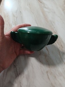 Branchell Color Flyte Mid-Century Melmac Forest Green Covered Sugar Bowl Vintage