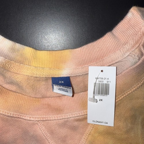 OLD NAVY Sweatshirt Women 2X 2XL Plus Tie Dye Crew Neck NWT - Picture 4 of 4