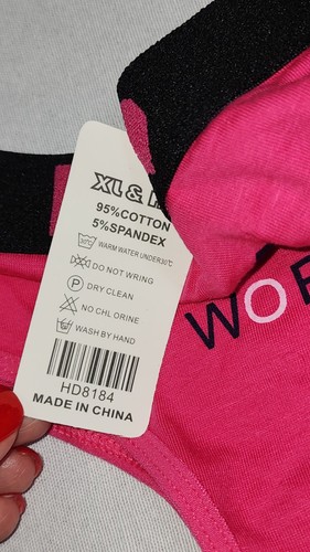 XL&HY L Baumwolle Höschen Unterwäsche Bikini Cheeky Slip Smile Gummibund Rosa - Bild 3 von 5