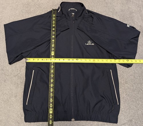Lexus Cutter & Buck Windbreaker Jacket Men Medium Blue CB WeatherTec Full Zip - Picture 2 of 6