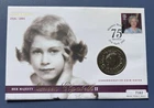 2001 Guernsey £5 Coin PNC. 1 Stamp. QEII 75th Birthday. 7362.