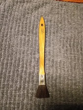 Antique Flat Wood Handle Brush with Horse Hair Bristles New