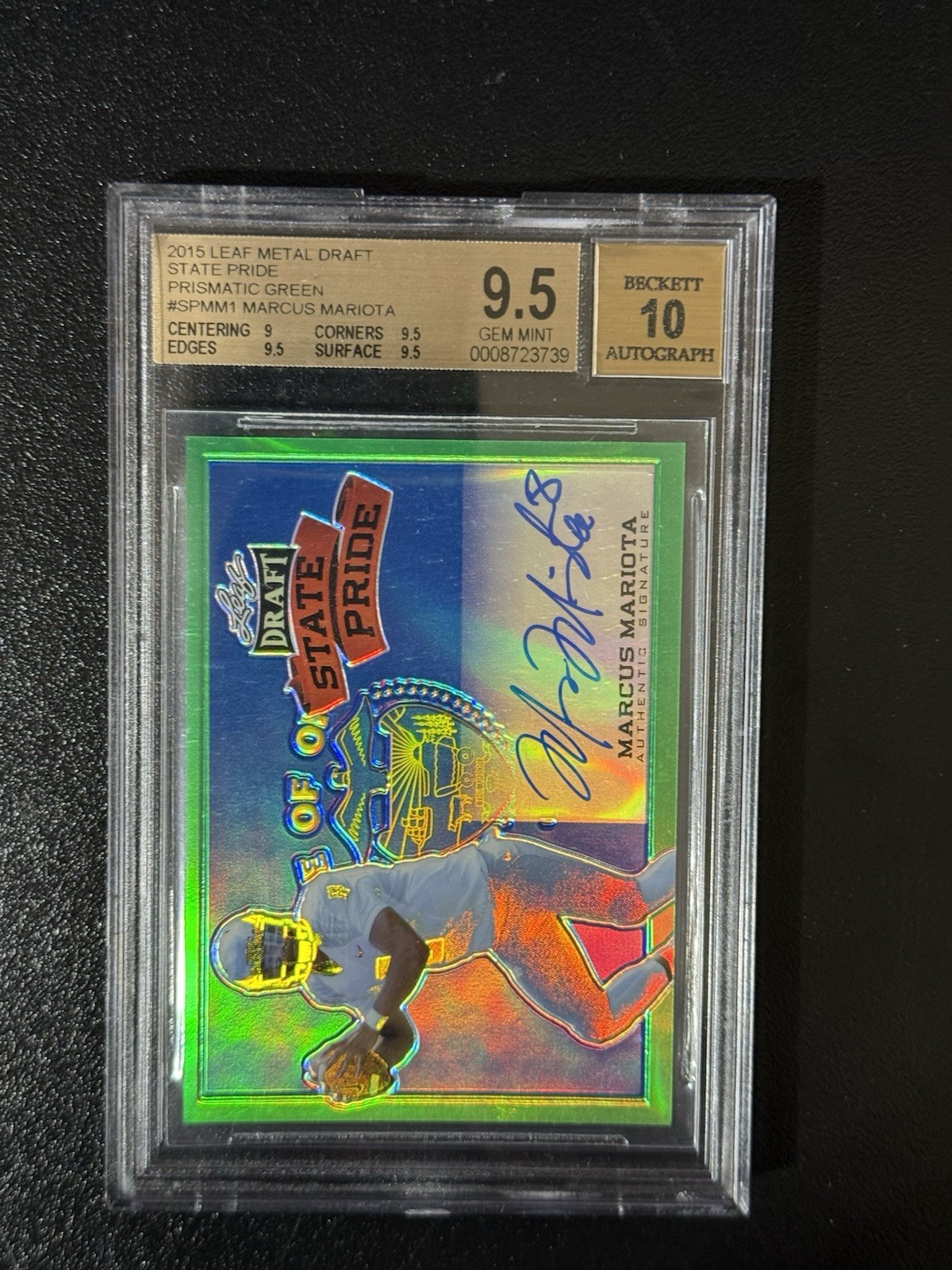 Marcus Mariota Leaf Metal Draft Flashback State Pride Autograph #SPMM1 Green