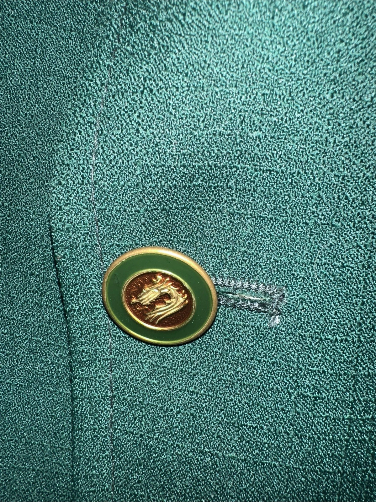 VINTAGE Donnelly's Men's Green Blazer Coat 44 Enamel Nobility Dragon Buttons