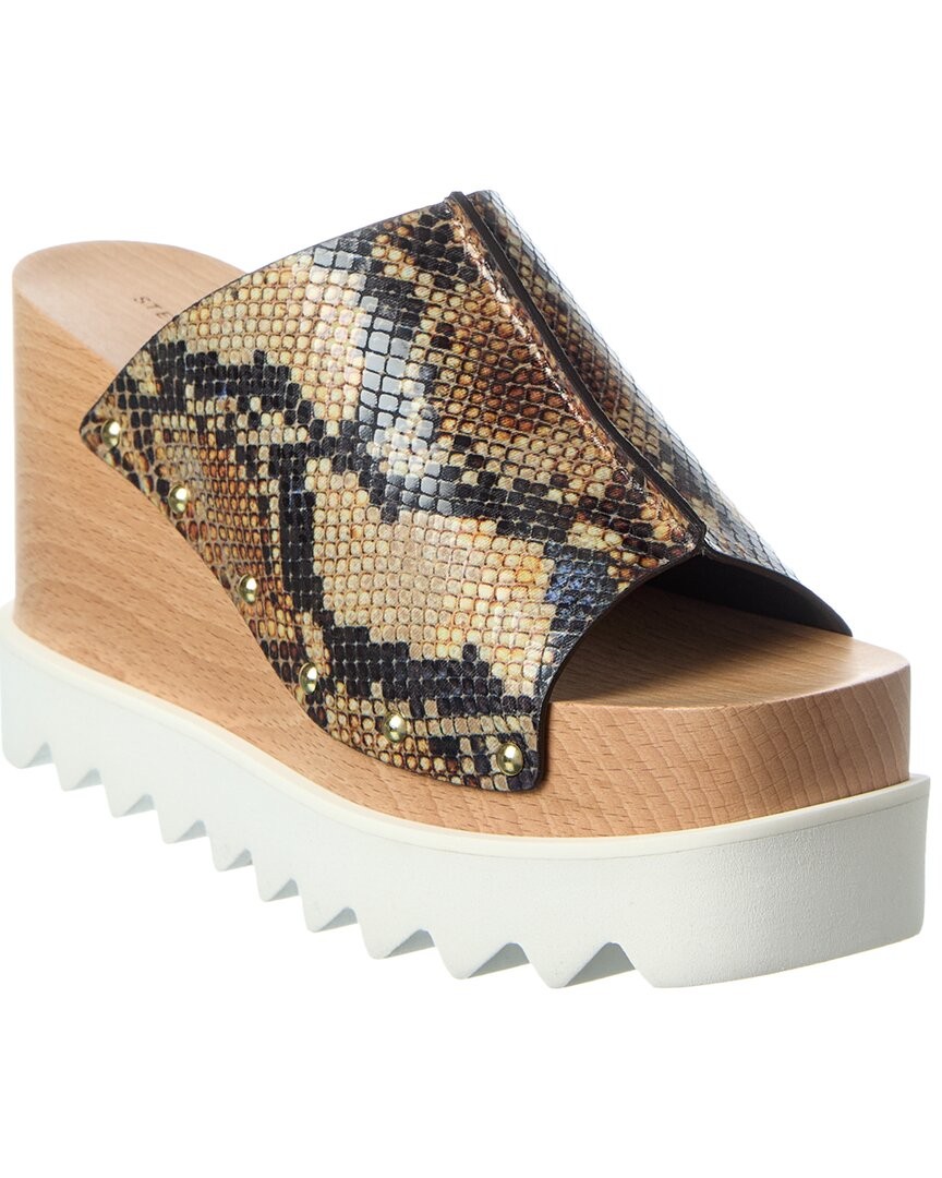 Stella Mccartney Elyse Snake-Embossed Wedge Sandal Womens Brown 395 49990₽
