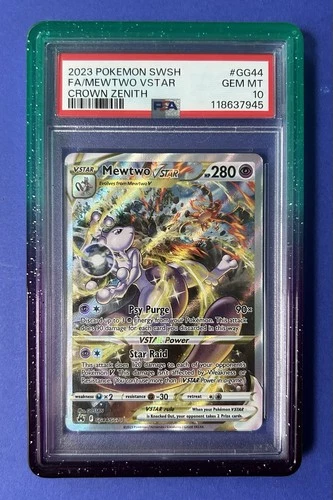 2023 Pokémon SWSH FA/ MewTwo VStar Crown Zenith #GG44 PSA 10 GEM MT