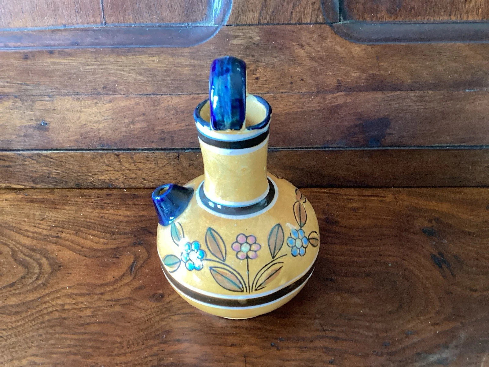 Talavera Style Vinegar Soy Sauce Oil Dispenser Made In Japan Hand Painted Floral