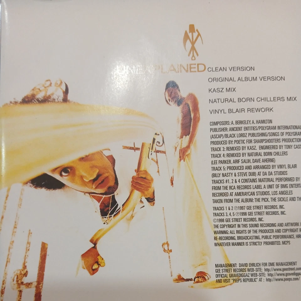 Gravediggaz Unexplained CD Single 1997 RZA,Prince Paul,Too Poetic, Frukwan — 第 4/4 张图片