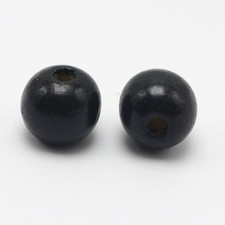 20 pcs Black Round Wood Beads 20mm Large Craft Beads for DIY Jewelry Making