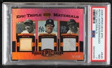2006 Epic Triple Materials 67/99 Joe DiMaggio Babe Ruth Reggie Jackson PSA 7 uk2
