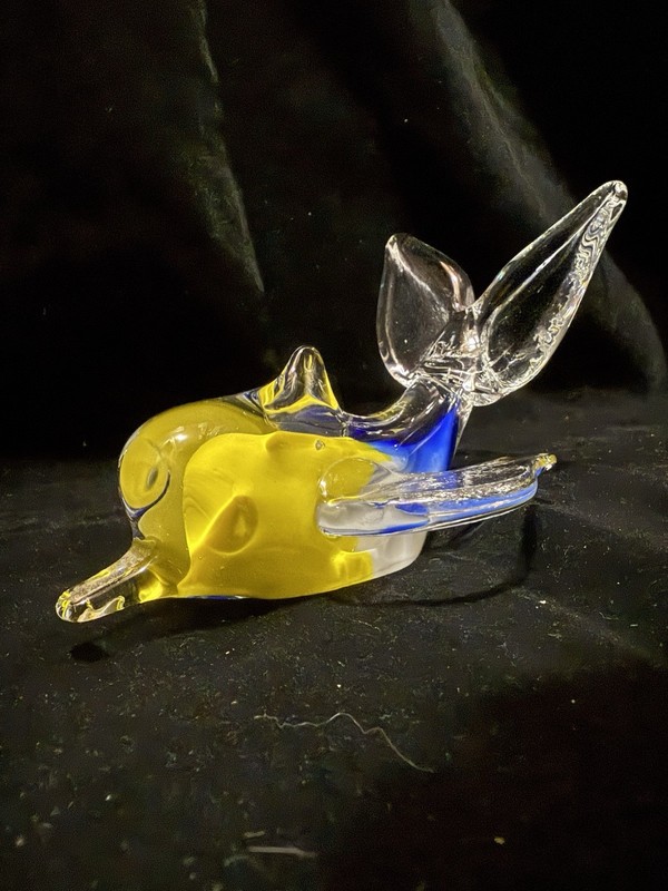 vintage glass dolphin figurine