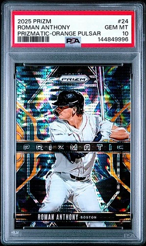 2025 Panini Prizm Roman Anthony Orange Pulsar PRIZMATIC Rookie #374/399! PSA 10!
