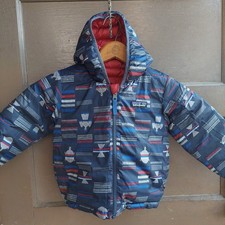 Patagonia Baby Reversible Down Sweater Hoody Puffer Jacket 4T Months Aztec