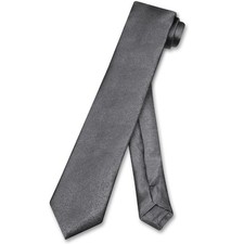 Biagio Boys NeckTie Solid CHARCOAL GREY Color Youth Neck Tie