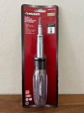 Husky 15-in-1 Screwdriver Nut Driver–Multi-Bit Tool With Hex & Socket Sizes-New