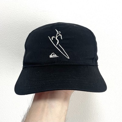 Vintage Quicksilver Eddie Aikau Cap Hat Snapchat Black Memory Made USA 90s 00s