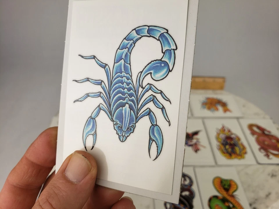 Juego de 12 pegatinas clásicas de tatuajes temporales para máquina expendedora vintage - Spider 8 bolas Foto 3 de 4