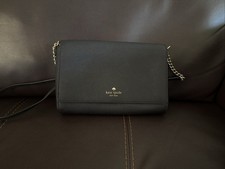 Kate Spade Black Crossbody Bag Leather Flap P...