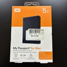 WD 5TB My Passport for Mac Portable External Hard Drive Storage USB-C/USB-A 3.2