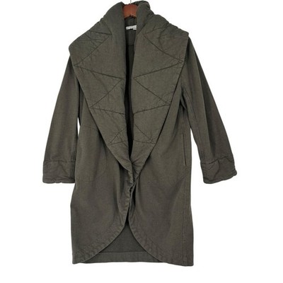 Young Fabulous & Broke Sandrine Quilted Coat Small Olive Cozycore Soft Womens