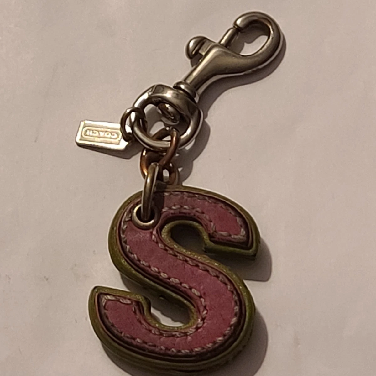 小物 vintage coach initial Keychain Set of 2 Coach Leather Letters, Numbers & Symbols Key Chains, Rings