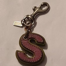 Vintage Coach Alphabet S Leather Keychain