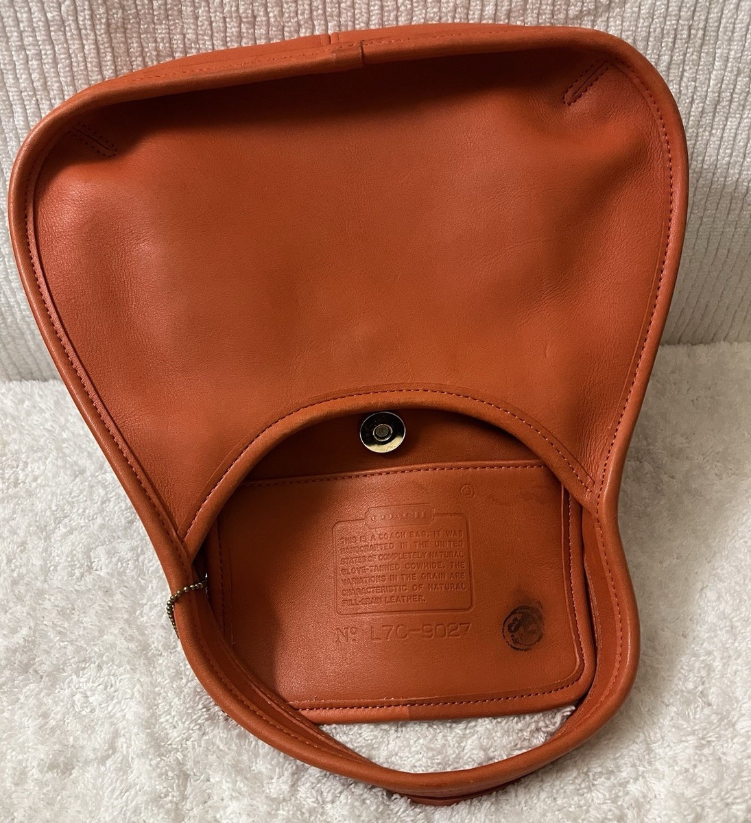 Vtg Coach Ergo 9027 Tangerine Leather Mini Hobo Shoulder Bag 90s